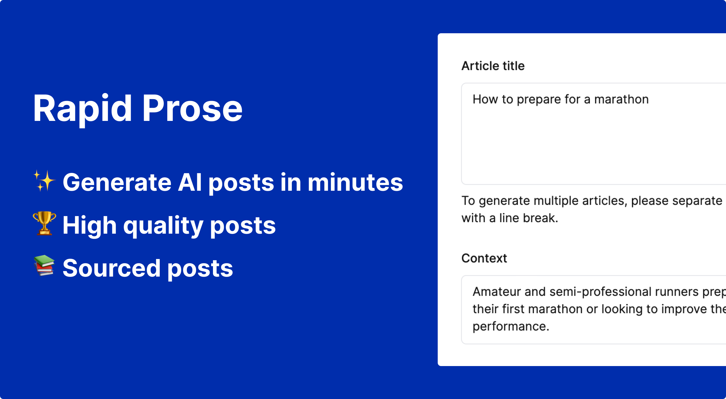 Rapid Prose : Générateur d'articles rapide avec IA